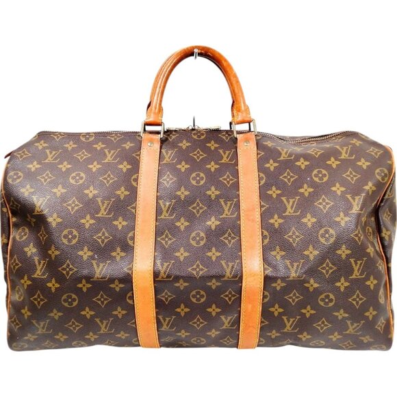 727431BW (S6) Louis Vuitton Travel Bag Keepall 50 Brown Monogram - Picture 1 of 9